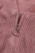 Zipper V-Neck Dropped Sleeve Hooded Solid Sweater